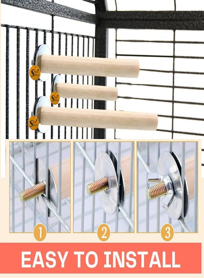 سايج سكوير مجموعة مجاثم طيور خشبية طبيعية مربعة الشكل من سيج - 4، 8، و10 بوصات | مثالية للتمرين واللعب والتدريب، وتحسين الأقفاص، والوقاية من مشاكل القدم | مناسبة للعصافير، والببغاوات، والبادجي، والكوكاتيل | عبوة من 3 قطع - Image 4